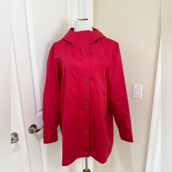 Hunter Women's Hooded Water Resistant Lightweight Red Wash Rain Jacket Size XXL - Picture 2 of 10